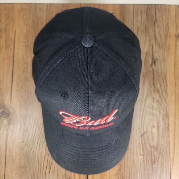 Bud King of Beers Hat Cap Snapback Black Budweiser Driver Brand Embroidered Ad - Picture 7 of 10